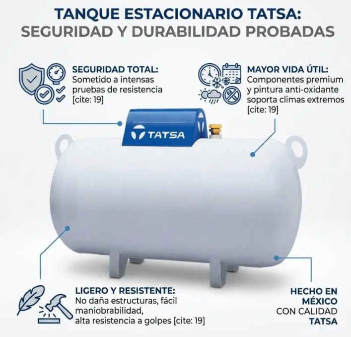 Tanque Estacionario Tatsa Horizontal Blanco | 180 Litros